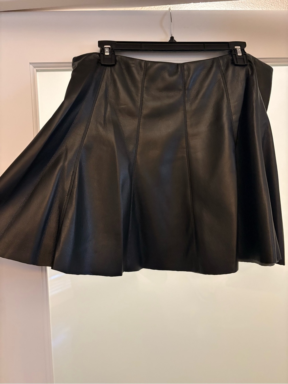 House of Harlow 1960 Black Faux Leather Circle Skirt